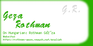 geza rothman business card